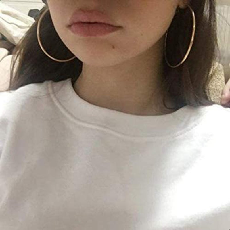 Hoop Earrings Big Size 60mm for Women Gold Plated Classic Round Silver Gold Circle Women Jewelry Accessory Punk Accessories - Image 5