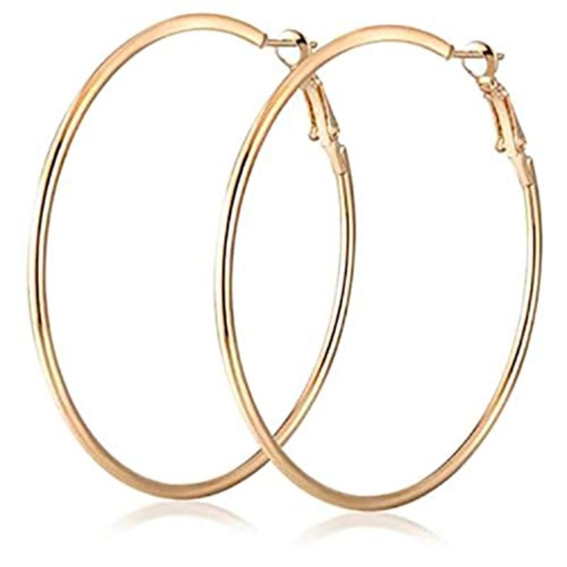 Hoop Earrings Big Size 60mm for Women Gold Plated Classic Round Silver Gold Circle Women Jewelry Accessory Punk Accessories - Image 1