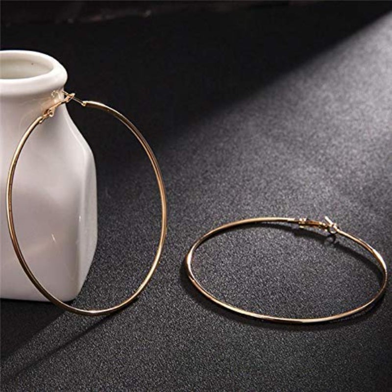 Hoop Earrings Big Size 60mm for Women Gold Plated Classic Round Silver Gold Circle Women Jewelry Accessory Punk Accessories - Image 3