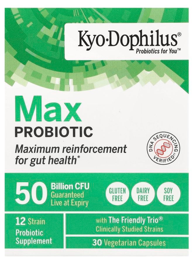 kyolic Kyo-Dophilus® Max Probiotic 50 Billion CFU 30 Vegetarian Capsules 