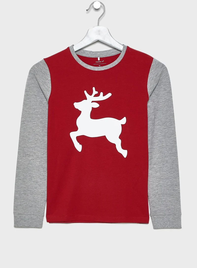 NAME IT Christmas Kids Printed Pyjama Set