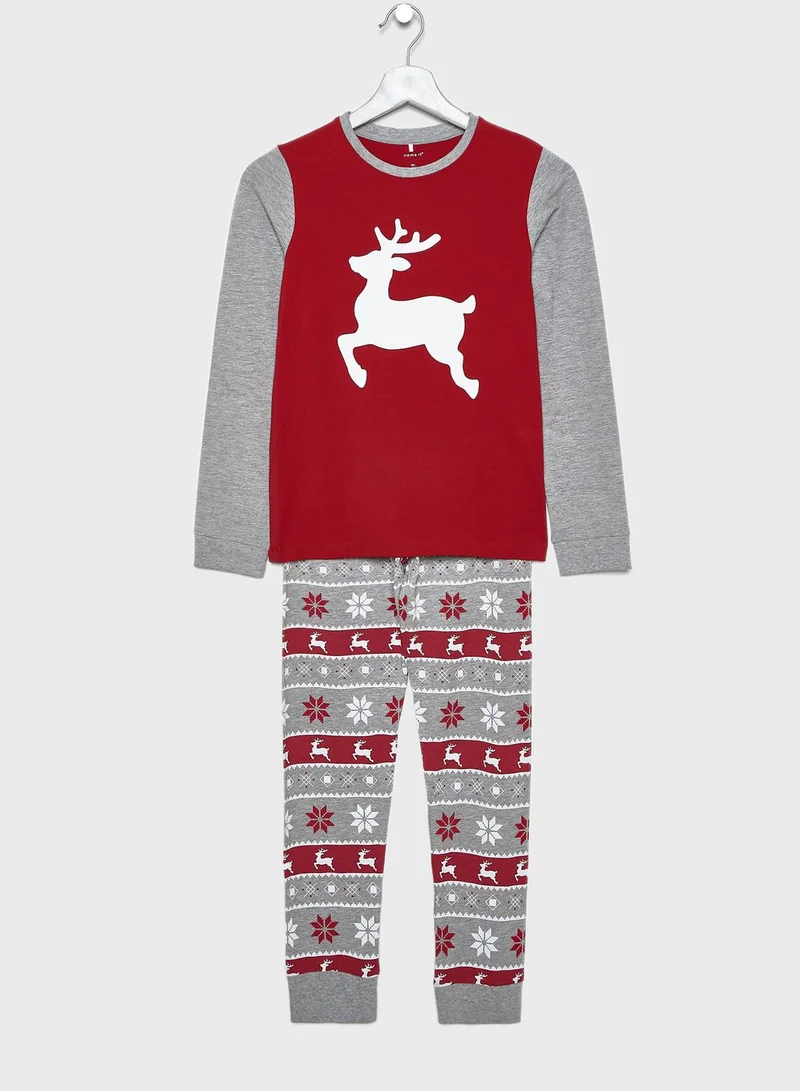 NAME IT Christmas Kids Printed Pyjama Set