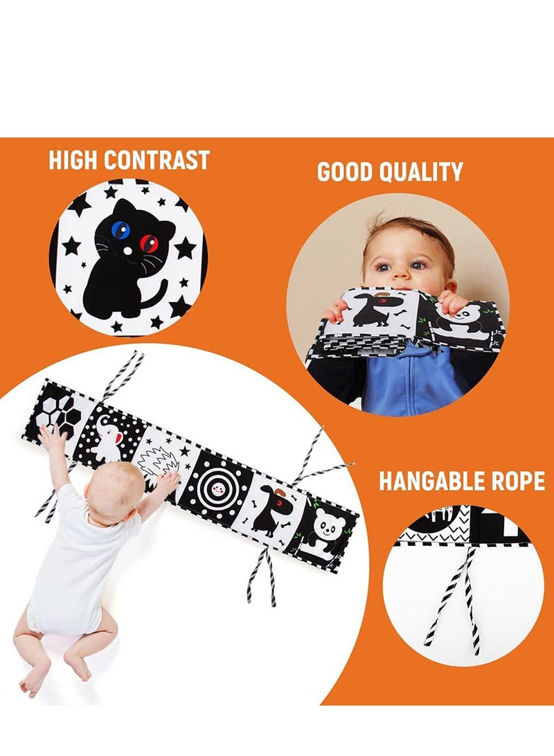 SYOSI High Contrast Baby Cloth Book for Early Education, Infant Tummy-time Mat, Three-Dimensional Can Be Bitten and Tear Not Rotten Paper 0-3 Years Old Baby Toys (Black and White ) - Image 5
