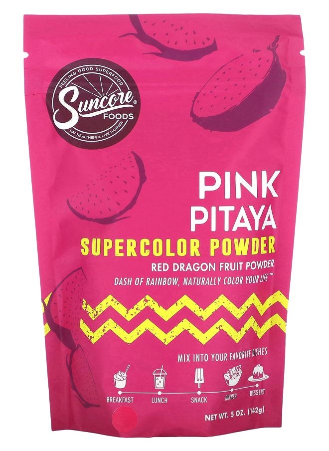 Suncore Pink Pitaya Supercolor Powder Red Dragon Fruit 5 oz (142 g) 