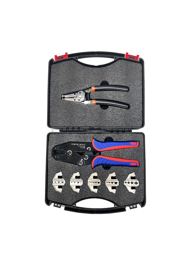 Generic - Quick Change Crimping Tool Kit with Box Multifunction Ratcheting Wire Stripper Cable Terminal Crimper Pliers - Image 1