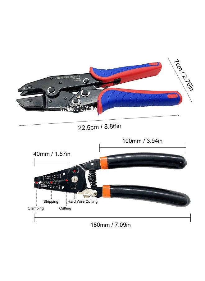 Generic - Quick Change Crimping Tool Kit with Box Multifunction Ratcheting Wire Stripper Cable Terminal Crimper Pliers - Image 1