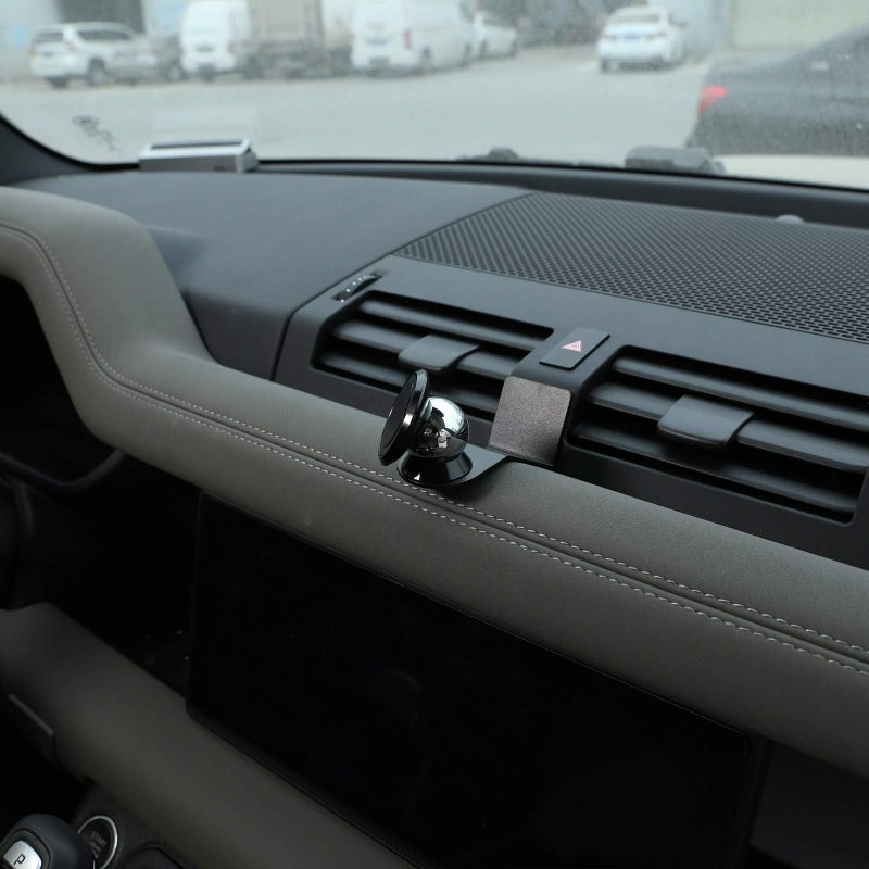 CHEYA Alumium Alloy Car Interior Center Console Dashboard Main Co-Pilot Air Vent Mobile Phone Holder for Land Rover Defender 110 2020 2021 2022 Car Accessories, BLACK - Image 3