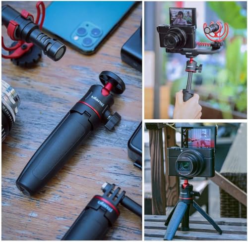 YILIWIT MT-08 Black Mini Tripod for Camera, 1/4" Screw Universal Tripod Compatible with DJI OSMO Pocket 3/Insta 360 x 5/OSMO 360/Sony/Canon/Nikon Fuji, Extendable Handheld Vlogging Video Filming Table Stand - Image 3