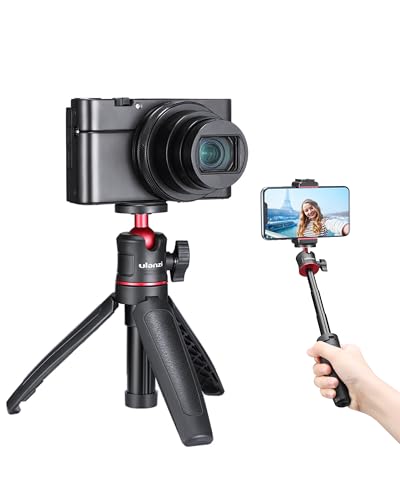 YILIWIT MT-08 Black Mini Tripod for Camera, 1/4" Screw Universal Tripod Compatible with DJI OSMO Pocket 3/Insta 360 x 5/OSMO 360/Sony/Canon/Nikon Fuji, Extendable Handheld Vlogging Video Filming Table Stand - Image 1