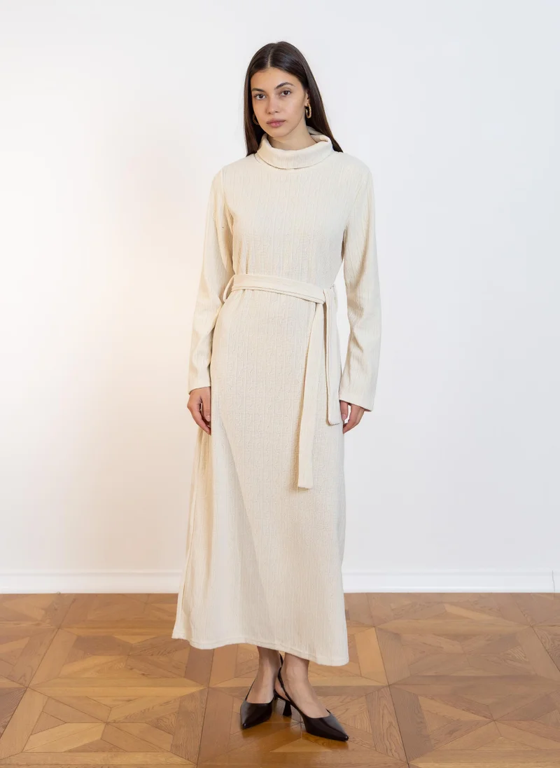 شايبس TEXTURED HIGH NECK MAXI DRESS