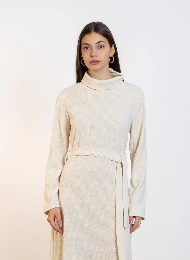 شايبس TEXTURED HIGH NECK MAXI DRESS