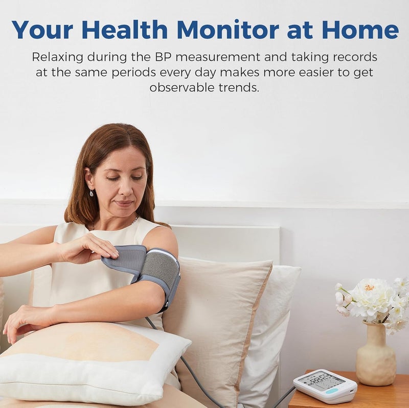 Checkme Blood Pressure Monitors for Home Use Automatic Digital BP Machine with Bluetooth Dual Display with 7 Days Trends XL Size Cuff 87177 2  250 Storage Dual Power Supply Voice Broadcast - Image 2