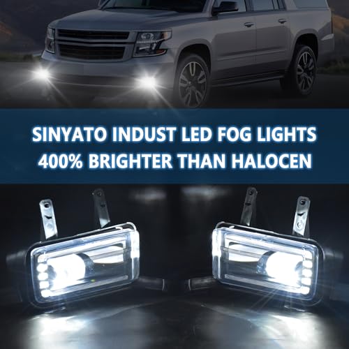 SINYATO INDUST LED Fog Lights With DRL and Dynamic Turn Signals for Chevy Tahoe, Suburban (2015-2020), Suburban 3500HD (2016-2019), GMC Yukon & Yukon XL - Front Driving Fog Lamps - Image 4