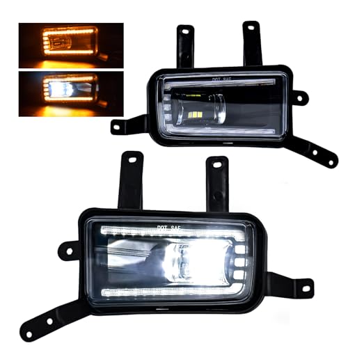 SINYATO INDUST LED Fog Lights With DRL and Dynamic Turn Signals for Chevy Tahoe, Suburban (2015-2020), Suburban 3500HD (2016-2019), GMC Yukon & Yukon XL - Front Driving Fog Lamps - Image 1