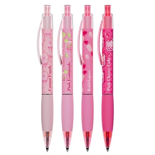 Scentco Pink Sugar Smens – Black Glitter Gel Pens with Scented Grips, 4 Pack – Cute, Fun, Smelly Pens for Kids & Teens – Medium Point Sparkly Pens for School, Journaling, Crafts & Gifts - Image 3