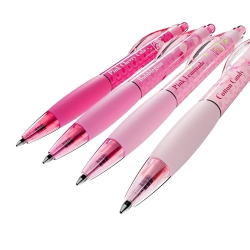 Scentco Pink Sugar Smens – Black Glitter Gel Pens with Scented Grips, 4 Pack – Cute, Fun, Smelly Pens for Kids & Teens – Medium Point Sparkly Pens for School, Journaling, Crafts & Gifts - Image 4