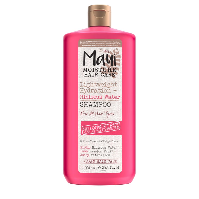 Maui Moisture Lightweight Hydration  Hibiscus Water Shampoo Moisturizing Shampoo Softens  Quenches Wavy  Curly Hair with Aloe Vera Vegan  SulfateFree Surfactants 254 fl oz