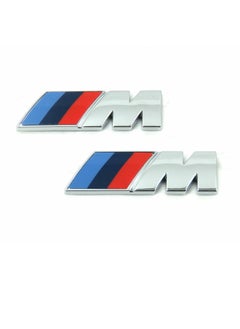 2 X BMW M Sport Emblem Silver Sticker Side Wing Fender Rear Badge 45 X 15mm