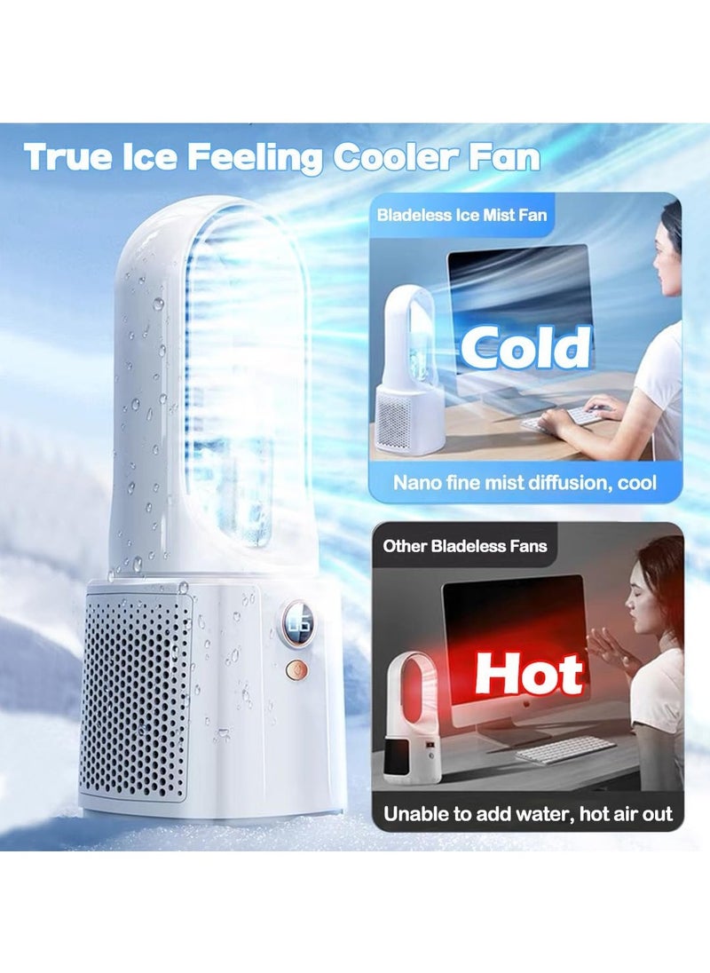 Generic - Portable Air Cooler, Mini Cooler with LED Night Light and Humidifier, 6 Wind Speed ​​Adjustment, USB Spray Air Conditioner Fan, Protect Children from Accidental Injury, Suitable for Bedroom, Office Desk, Table and Desktop. - Image 1