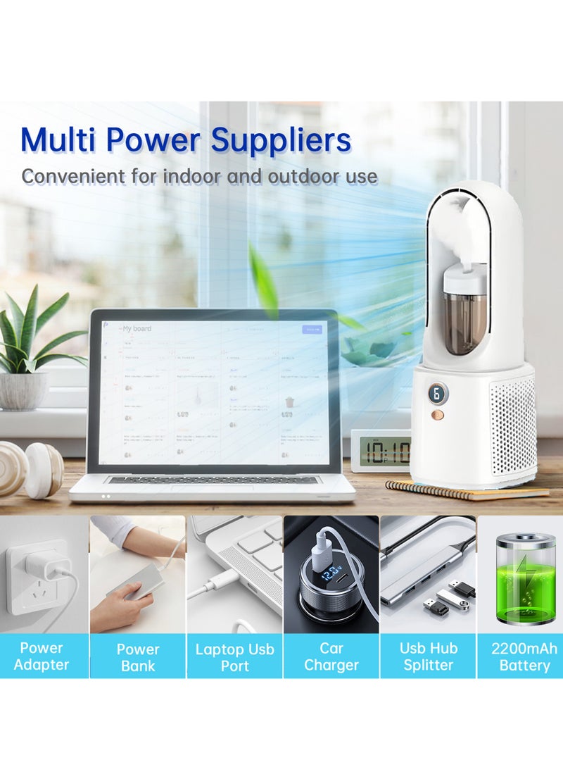 Generic - Portable Air Cooler, Mini Cooler with LED Night Light and Humidifier, 6 Wind Speed ​​Adjustment, USB Spray Air Conditioner Fan, Protect Children from Accidental Injury, Suitable for Bedroom, Office Desk, Table and Desktop. - Image 1