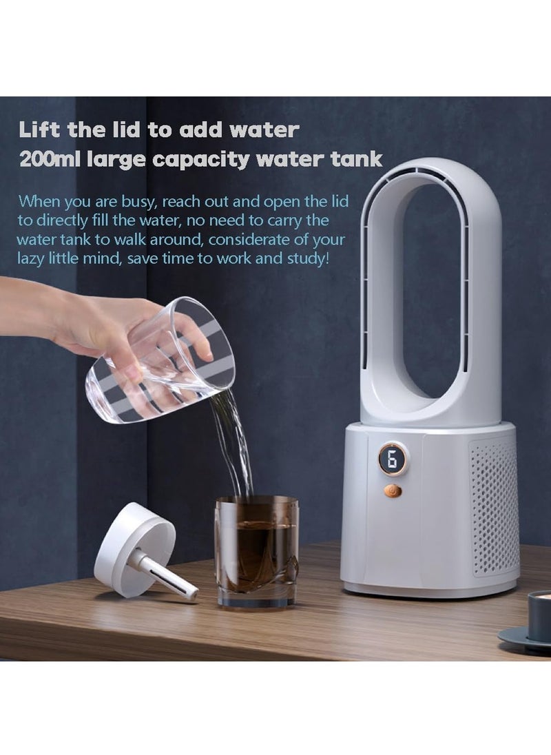 Generic - Portable Air Cooler, Mini Cooler with LED Night Light and Humidifier, 6 Wind Speed ​​Adjustment, USB Spray Air Conditioner Fan, Protect Children from Accidental Injury, Suitable for Bedroom, Office Desk, Table and Desktop. - Image 1