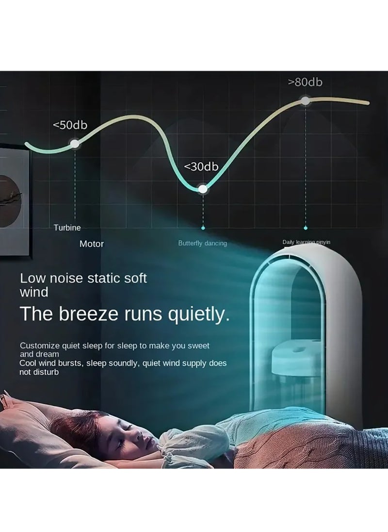 Generic - Portable Air Cooler, Mini Cooler with LED Night Light and Humidifier, 6 Wind Speed ​​Adjustment, USB Spray Air Conditioner Fan, Protect Children from Accidental Injury, Suitable for Bedroom, Office Desk, Table and Desktop. - Image 1