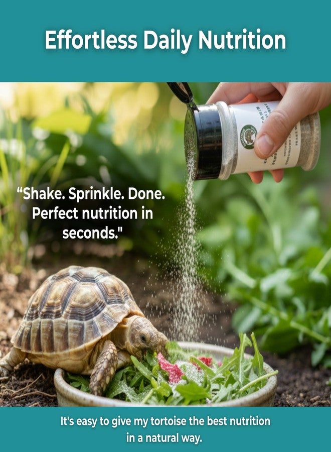 Tortoise Resource Center Sulcata Tortoise Calcium Powder - Herpetologist Formulated Calcium Powder for Reptiles with High Fiber - 30 Day Shaker Bottle Supply for Tortoise Lovers! - Image 4