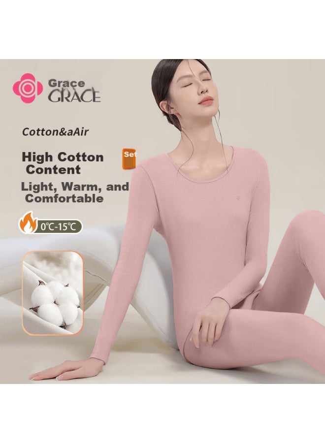 Grace Warm Thermal Underwear Set For Men And Women Autumn Winter Stretch Cotton Soft Lightweight Long Sleeve Top And Bottom Cold Protection Layering Pajamas - Image 1
