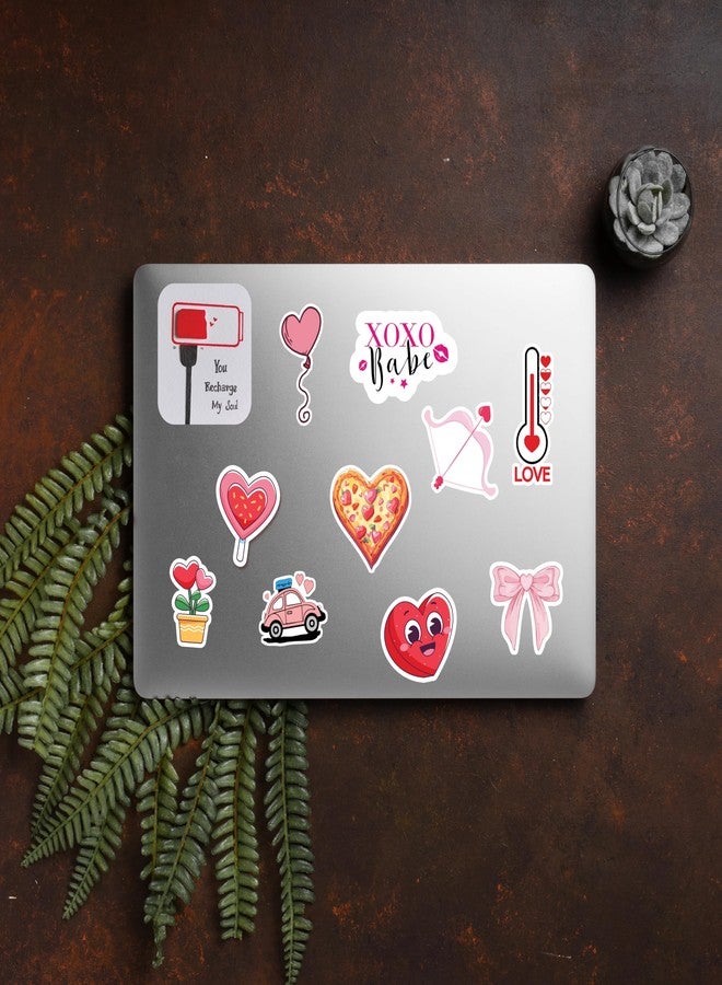 D2C Valentine Day Sticker Pack, 58 Pieces Love-Themed Waterproof Decals, Romantic Designs for Laptops,Journals, Scrapbooks & Gift Wrapping – Aesthetic Couple & Heart Designs - Image 2
