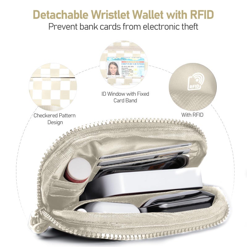 Tiostep Clip and Go Strap for Phone with Wallet Crossbody Phone Lanyard and Detachable Checkered Bag with ID Window and RFID Pouch for Daily Travel. - Image 3