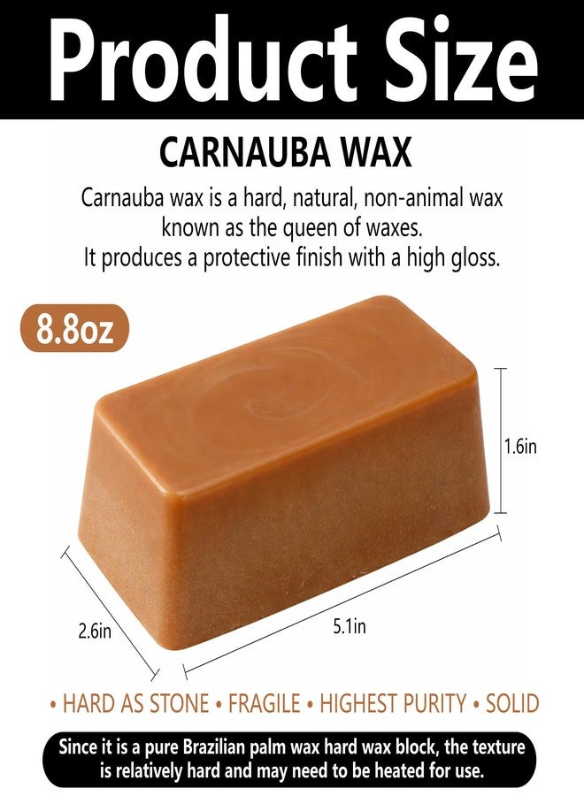 LFUTARI 8.8 Oz Pure Carnauba Hard Wax Bar, Carnauba Wax Stick for Wood Polishing, Wood Finishing Waxes Block for Protecting Furniture DIY Crafts Arts from Cracking Or Warping - Image 2
