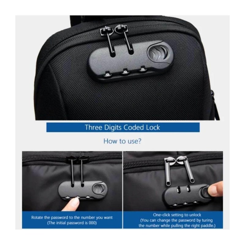 OZUKO حقيبة ظهر كتف مضادة للسرقة للرجال مع منفذ USB وتفاصيل عاكسة، حقيبة حمل يومية، متوسطة، تمويه، 9223 - Image 3