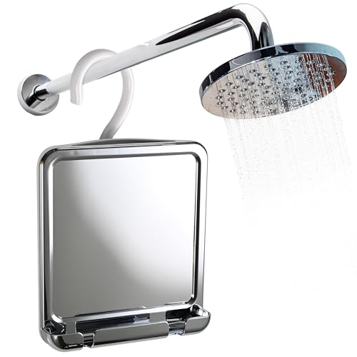 MIRRORVANA Fogless Shower Mirror for Shaving and DistortionFree Glass Surface with Hook for Hanging 8 x 7 Chrome