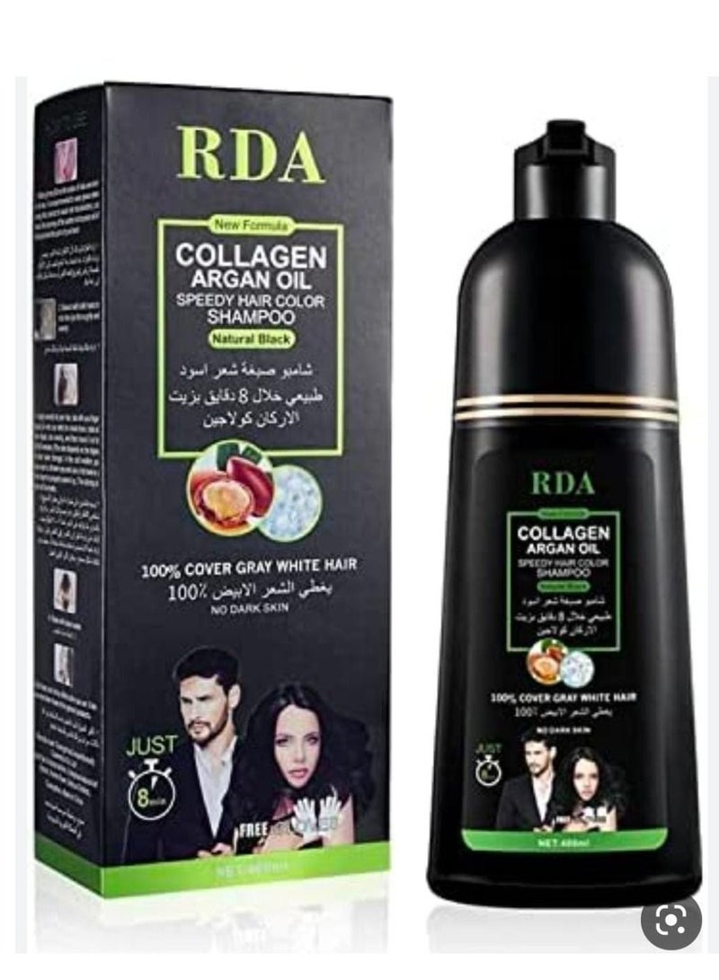 شامبو صبغة شعر اسود طبيعي خلال 8 دقائق زيت الاكان كولاجين