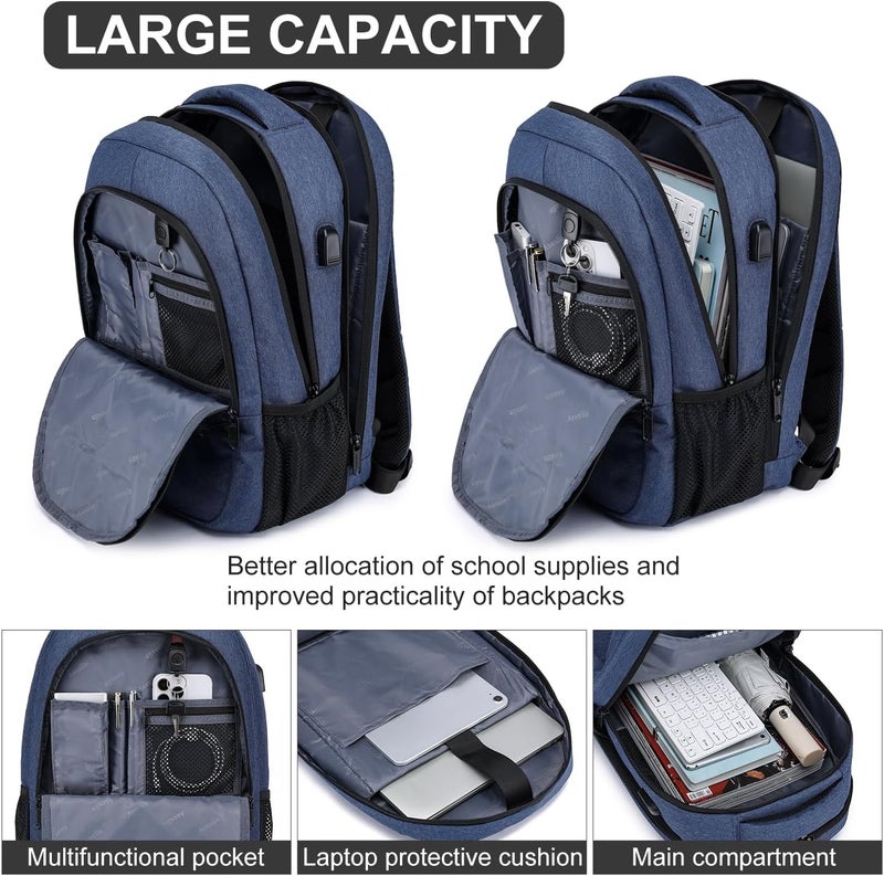 Asenlin Travel Laptop Backpack for Women & Men,Water Resistant Business Slim Sturdy Computer Backpack - Image 3