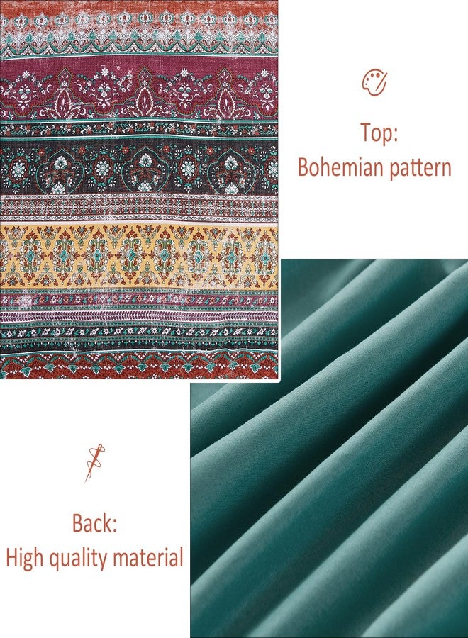 Cottolester Boho Queen Comforter Set 8 Pieces,Orange and Green Bohemian Striped Bed in a Bag,Paisley Soft Microfiber Bedding Comforter Set - Image 4
