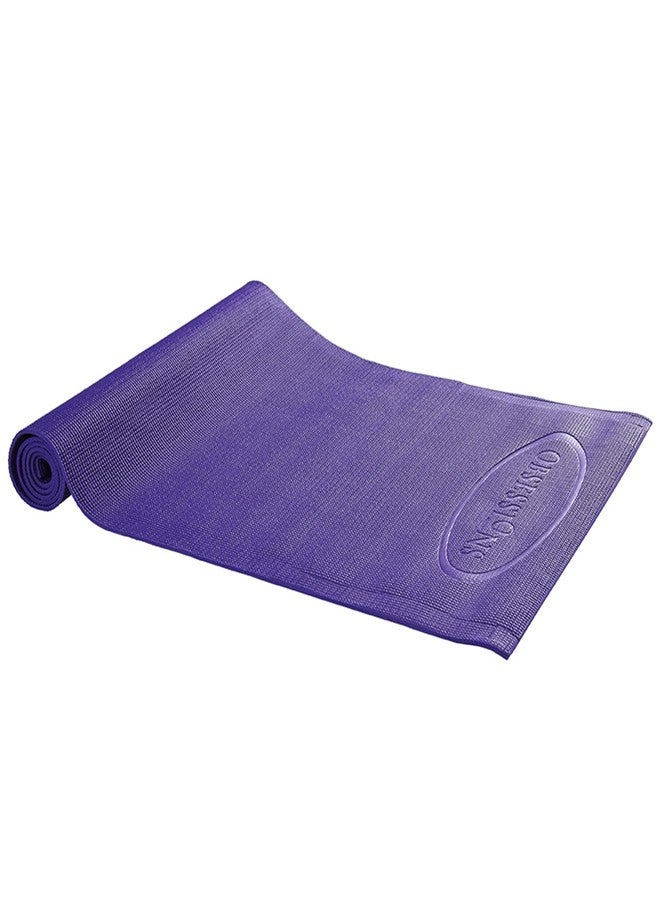OBSESSIONS Anti-Slip PVC Solid Yoga Mat with Carrying Strap (L)173 X (W)61cm, Purple - Image 2