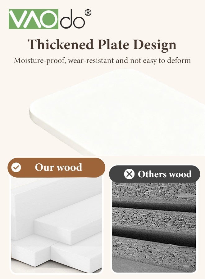 فاو دو خزانة أحذية كبيرة السعة، خزانة أحذية ببابين مفتوحين ودرج، أرفف داخلية سميكة قابلة للتعديل، منظم أحذية قائم بذاته للمدخل أبيض 71*32*90 سم - Image 4