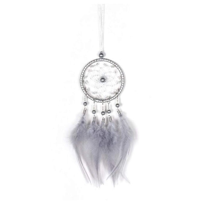 CAR CHARMS FOR REAR VIEW MIRROR SMALL GRAY DREAM CATCHERS FOR CARS MIRROR HANGING DECORATIONS