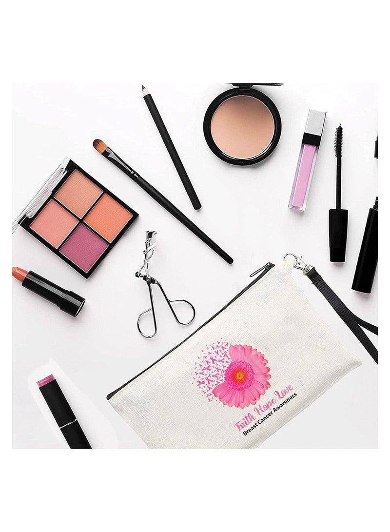 PRINTSHOP4ME PinkCancer Awareness Makeup Bag For Women Cancer Support Gift PinktCancer Survivor Gift Pink Ribbon Cosmetic Zipper Pouch Design 6  - Image 2