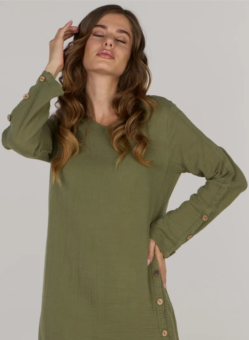 جاست نيتشر فستان جيني المزدوج الطويل