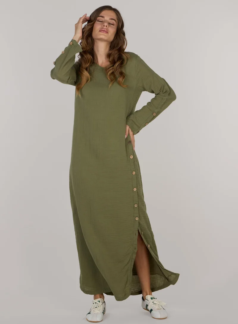 جاست نيتشر فستان جيني المزدوج الطويل