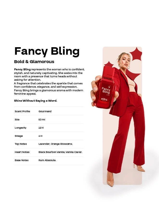 Stera Perfume FANCY BLING Perfume For Women | Eau De Parfum - 50ml | Long Lasting Gourmand Scent | Premium Quality Travel Size Women's Fragrance