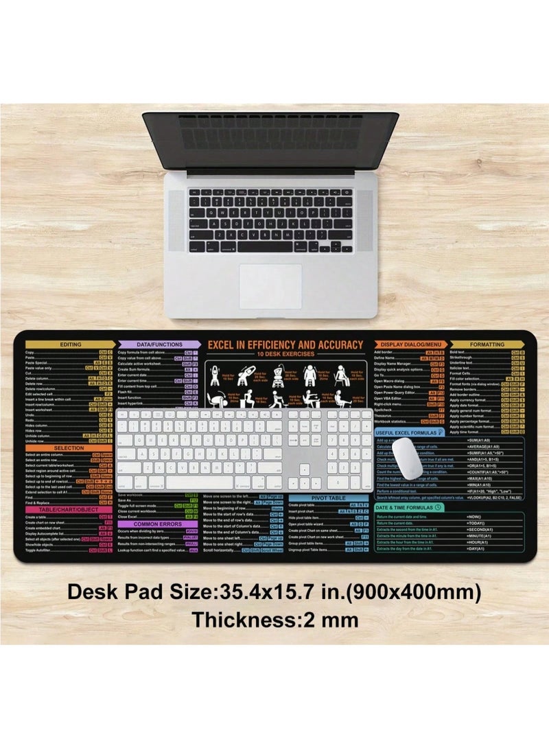 ماوس باد  بتصميم اختصارات اكسل مقاس 900x400 ملم بتصميم قاعدة مطاطية مانعة للانزلاق - Image 3