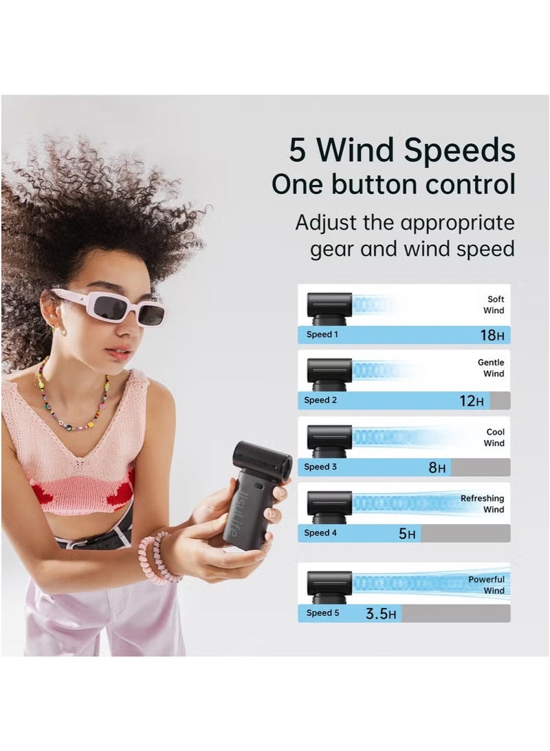 جيسيو لايف مروحة توربو محمولة Jisulife Elec 9 بسرعات قابلة للتعديل وبطارية قابلة لإعادة الشحن بسعة 5000 مللي أمبير في الساعة - Image 5
