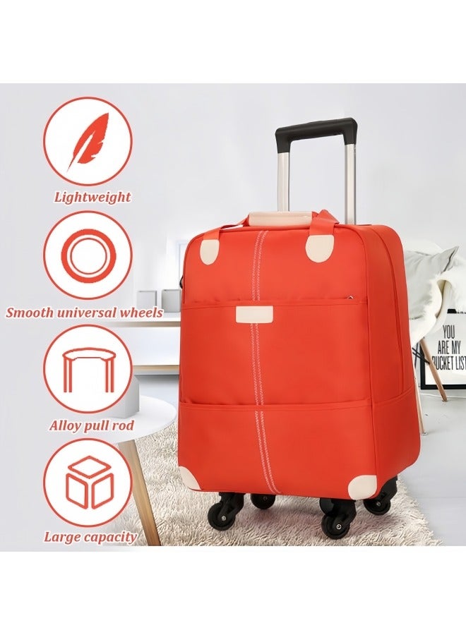 Carry On Luggage with Duffel, 18"+14" Fashion Softside Upright Luggage, Lightweight Carry on Suitcase with Spinner Wheels, Family Travel Suitcase Set with for Women Men, Burgundy  - Image 3