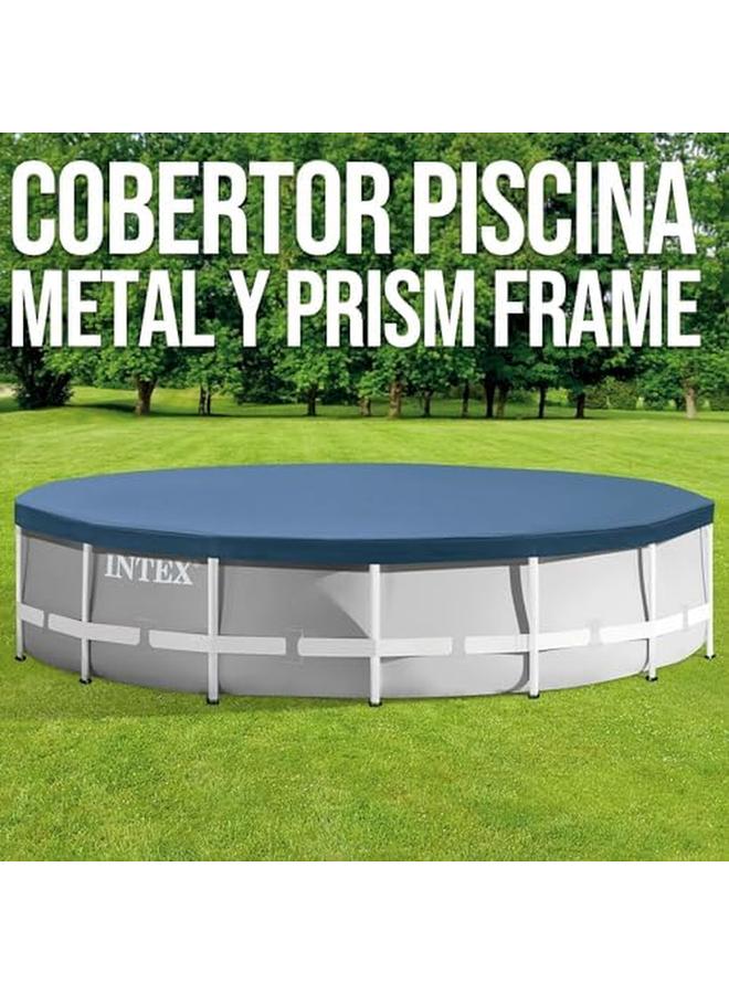 انتكس غطاء حمام سباحة بإطار معدني دائري باللون الأزرق بطول 10 قدم - Image 2