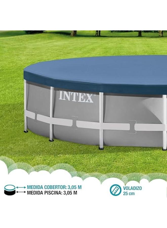 انتكس غطاء حمام سباحة بإطار معدني دائري باللون الأزرق بطول 10 قدم - Image 4