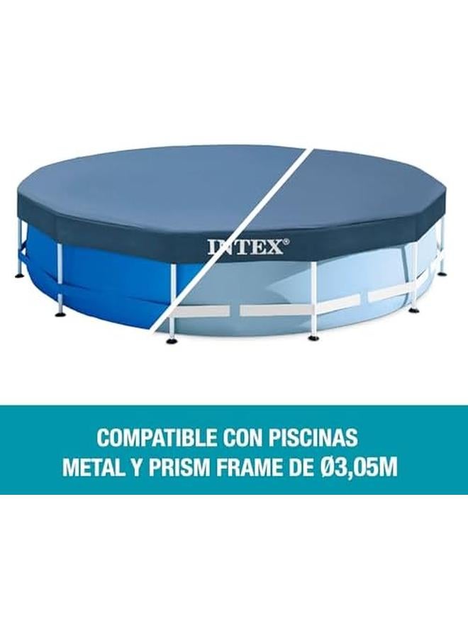 انتكس غطاء حمام سباحة بإطار معدني دائري باللون الأزرق بطول 10 قدم - Image 3