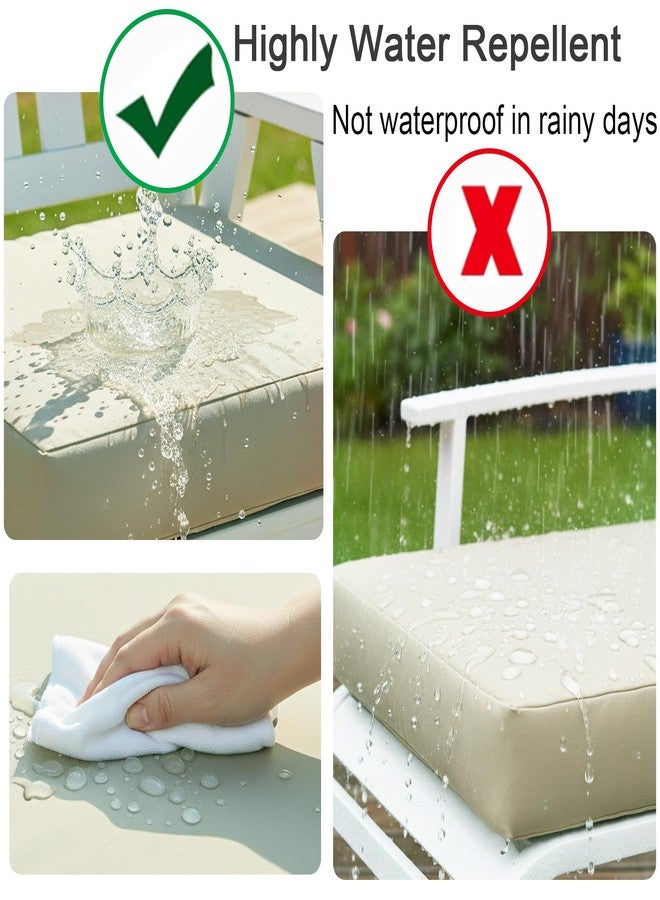 NettyPro Outdoor Cushion Slipcovers Waterproof 4 Pack Patio Chair Seat Cushion Covers with Zipper and Tie, 24 x 22 x 4 Inch, Replacement Cover Only, Khaki - Image 5